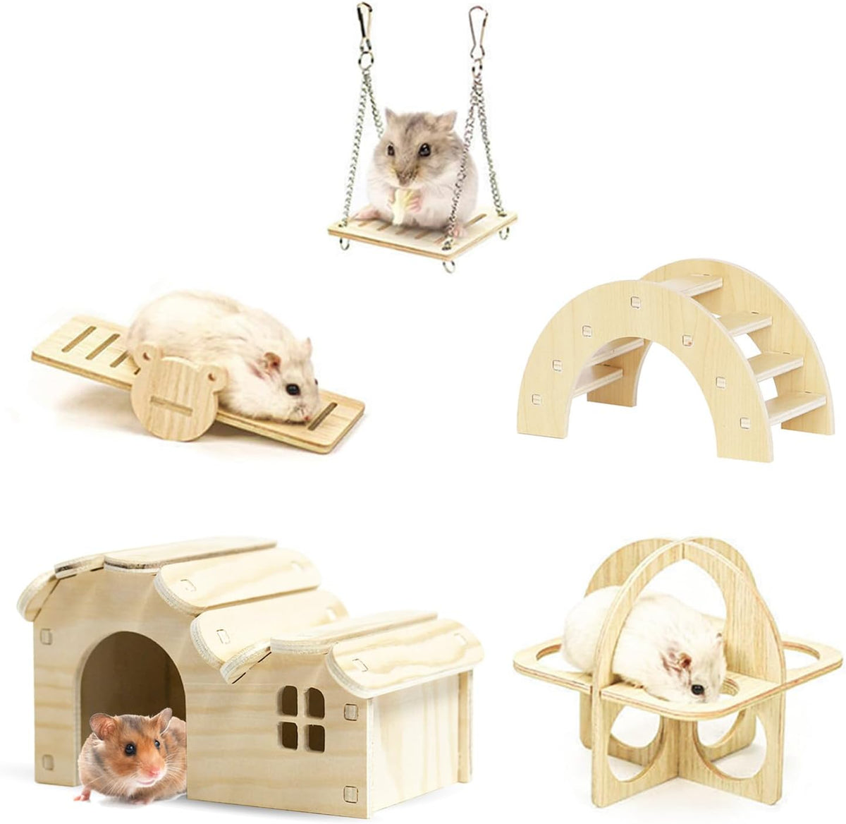 Large Wooden Hamster House Castle with Double Decker,Large Hamster