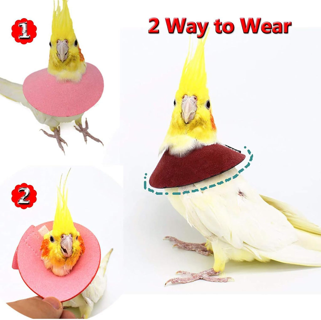 QBLEEV 4Pack Parrot Anti-bite E-Collars, Anti-Grab Feather Plucking Collars