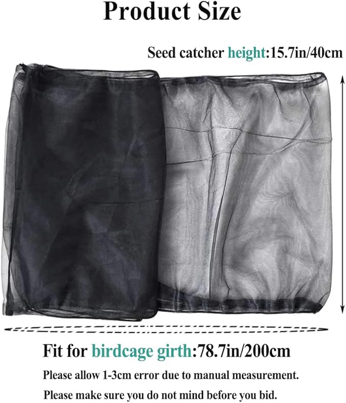 ASOCEA Bird Cage Seed Catcher, Universal Bird Cage Cover Skirt, Adjustable - Image 2