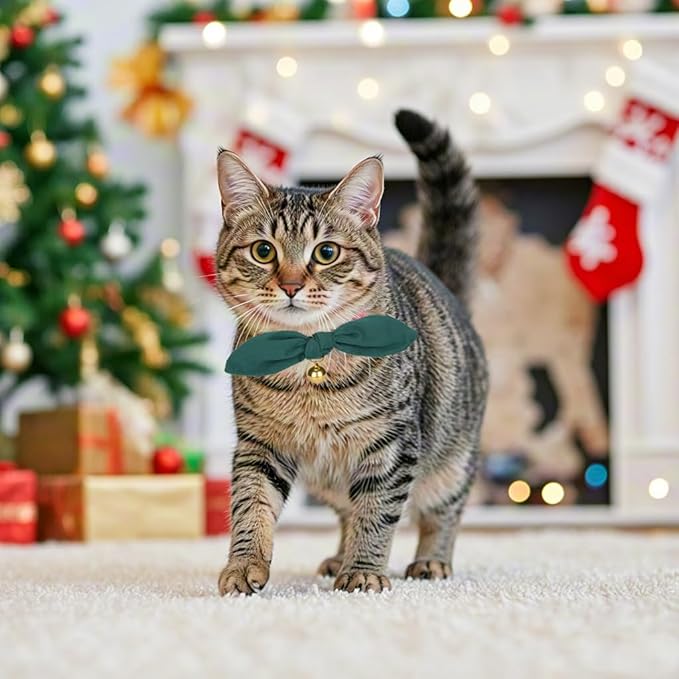 Bunny Ear Cat Collar with Bell and Bow Tie, Breakaway Cute Bowtie Kitten Collars - Image 5