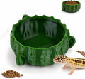 3.58IN-Bionic Plant Reptile Feeding Tray – Gecko Food Dish and Reptile Water Dish, Bearded DragonTank Accessories, Provide Clutter-Free Terrarium Feeding, Suitable for Lizards, Snakes, Turtles