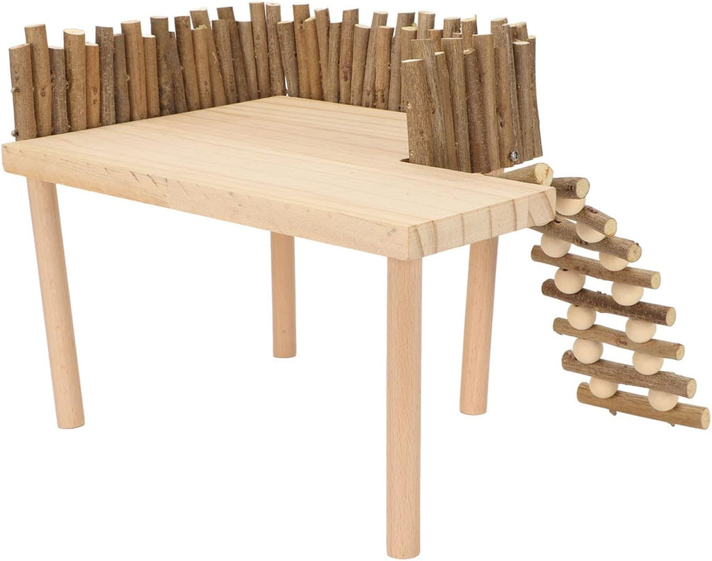 Wooden Hamster Climb Platform, Small Pet Playground for Cage