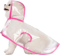 Dog Raincoat, Dog Jacket Hooded Slicker Poncho, Transparent Water Proof Resistant Rain Snow Pet Clothes for Small Medium Large Dogs Pink 3XL