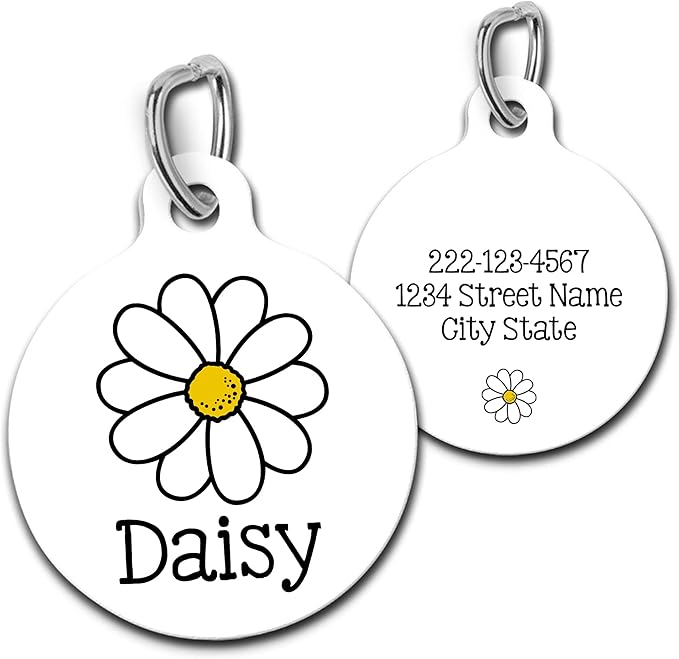 Daisy Pet ID Tag for Cats and Dogs by Handmade