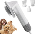 2 in 1 Grooming Kit for Pet-Dog Hair Dryer & Professional Grooming Brush for Frizzy Dog Hair Styling-1.21lb Lightweight Handhold Portable High Velocity Force Blower+4 Replacement Nozzle at Home Travel