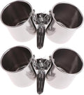 2 PCS Stainless Steel Bird Bowls by Unknown