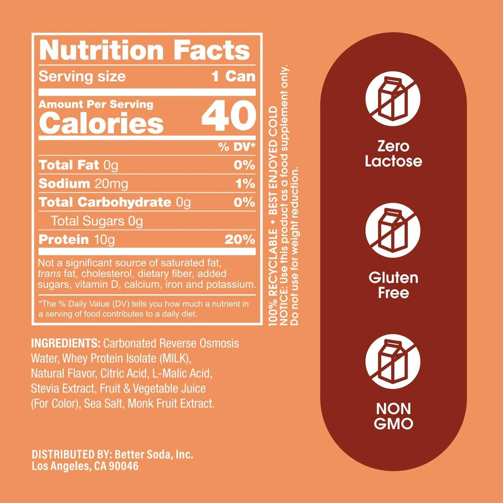 Proda Protein Soda, 10g Whey Protein, Zero Sugar, Root Beer, 12-Pack