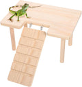 Reptiles Hideout Wooden with Climbing Ramp Bearded Dragon Hide Cave Wood Aquariums & Terrariums Accessories for Bearded Dragons Leopard Geckos Lizards Turtles Hamsters(U-Shape)