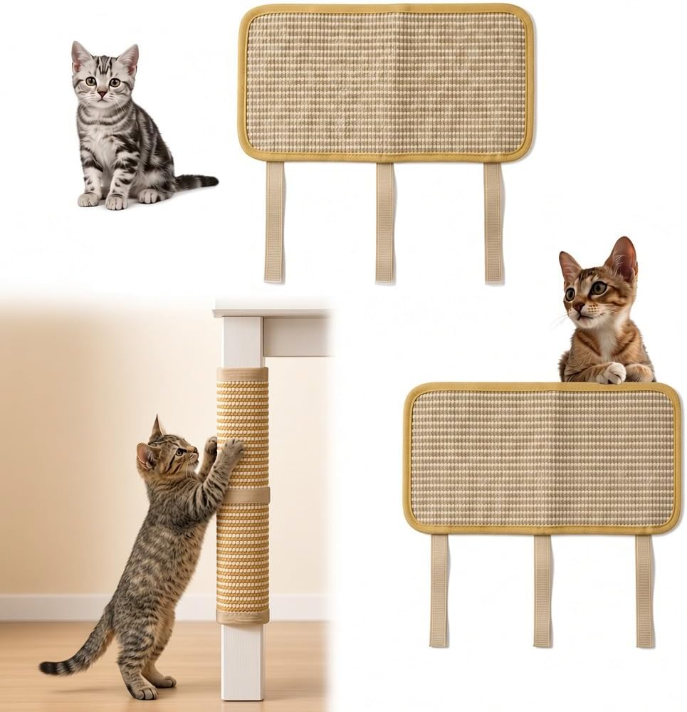 2 Pcs Cat Scratch Furniture Protector Mat, Table Legs Cat Scratching Mat