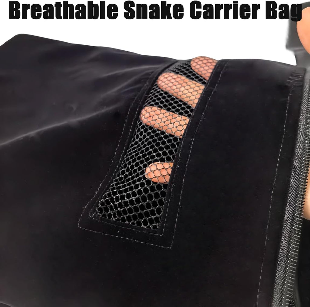 Breathable Snake Carrier Bag for Travel, Escape-Proof Reptile Transport Bag, Short Flannel with Adjustable Strap, Pouch for Reptiles Like Ball Pythons, Geckos &Iguanas, Ideal for Vet Visits & Outdoor
