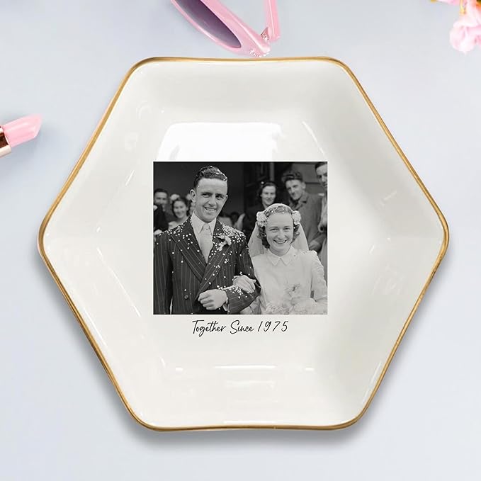 Custom Photo Ring Dish, Personalized Picture Trinket Tray, Wedding Anniversary - Image 6