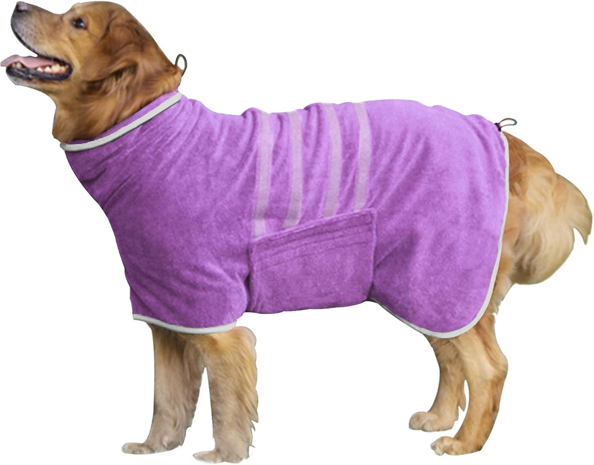 Dog Bathrobe Towel Dog Drying Coat Microfiber Absorbent Fast Drying Robes