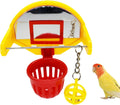 Bird Basketball Toy with Mirror Hanging Foraging Chew Ball Interactive Intelligence Training Toy for Budgies Parakeets Cockatiels Conure Easy to Install