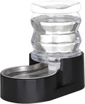 RIZZARI Automatic Gravity Pet Waterer Dispenser : 4L Black Stainless Steel Bowl by RIZZARI