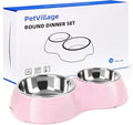 Double Dog Bowls Set – Non-Slip Pet Food & Water Dishes by Petvillage