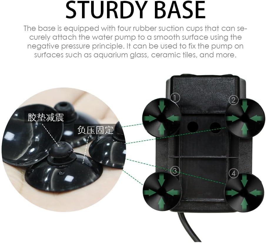 60GPH 2.5W Mini Submersible Fountain Pump for Aquarium,Water Feature
