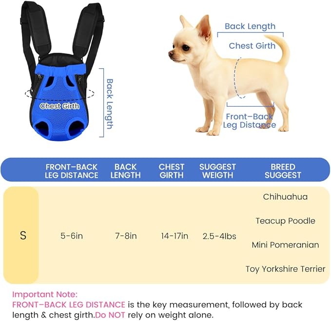 Dog Backpack Carrier, Adjustable Pet Front Carriers, Legs Out Carrying Sling - Image 2