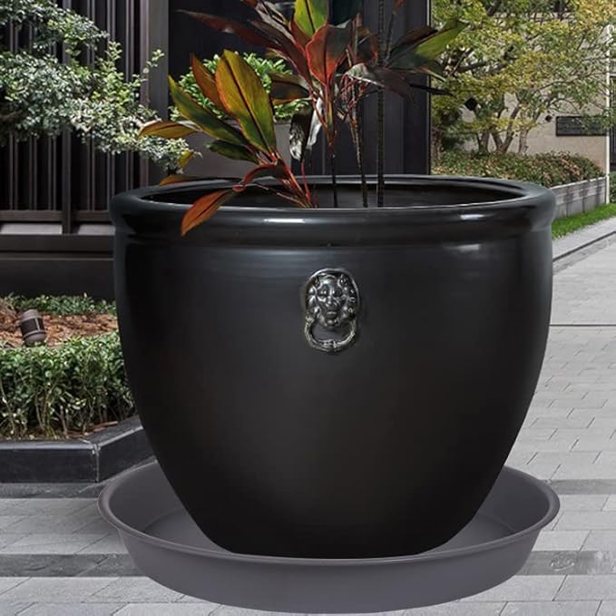 3 Pack of 25 26 inch Plant Saucer, 4.2" Depth, Large Deep Plastic Flower - Image 2