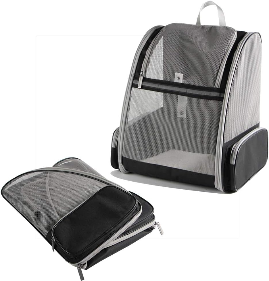 Cat Backpack Carrier, Upgraded with Side Access Pet Travel Backpack for Cat and Small Dogs, Fully Ventilated Mesh Breathable for Hiking Camping, Airline Approved