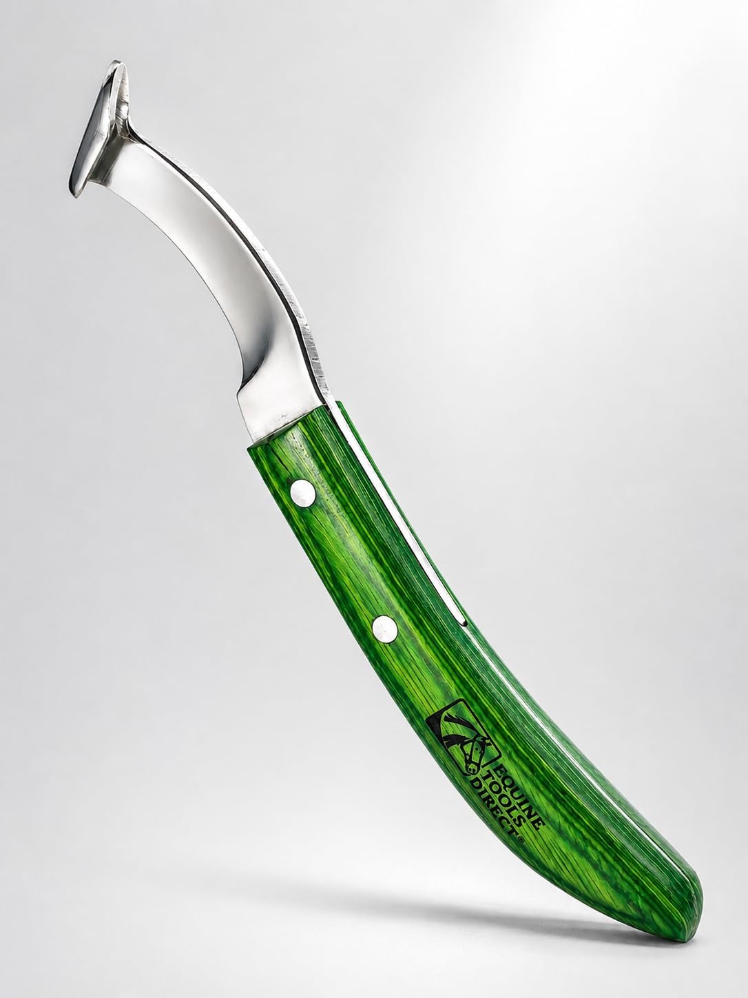 Right-Hand Straight Blade Hoof Knife, Green Handle