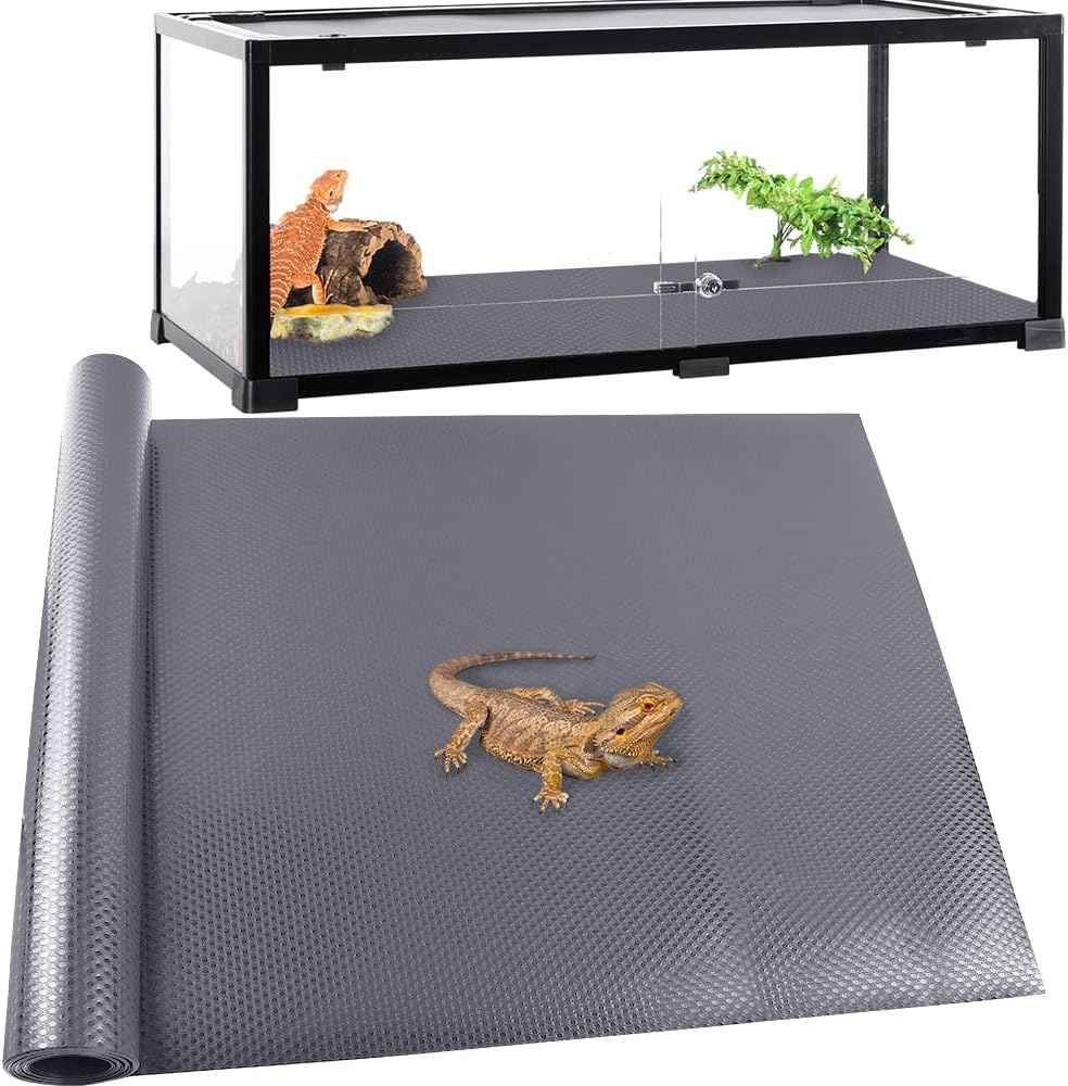 Reptile Carpet, Reptile Mat, Bearded Dragon, Leopard Gecko Substrate,Bearded Dragon Tank Flooring, Snake,Tortoise Bedding, Bearded Dragon Tank Accessories (18"X 79", 2 PCS)