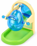 Small Pet Intelligence Growth Rotating Foraging Toy with Mirror for Birds,Budgies,Parakeets, Rats & Hamsters Chew-Proof Cage Feeder Slow Release & Self-Discovery Fun(1pc Random Color)