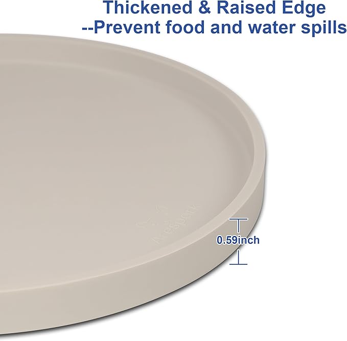 Arespark Cat Food Mat, Round Eating Plates Tray - Image 5