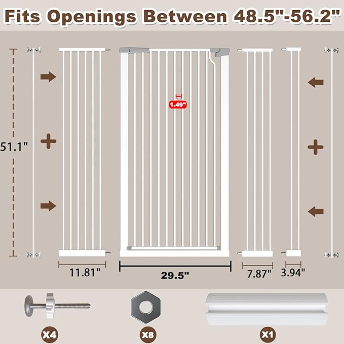 Fairy Baby 51.18" Extra Tall Pet Gate - Image 2