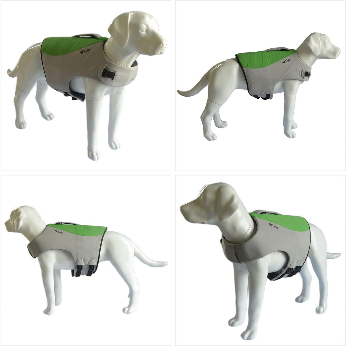 Dog Life Jacket, Sport Style Dog Float Coat with Excellent Buoyancy, Stylish Dog Swimming Safety Vest with Rescue Handle for Small Medium Large Dogs Green XL