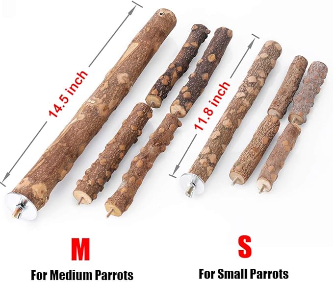 Bird Perch Nature Wood Stand for 3-4pcs Small Medium Parrots - Image 3