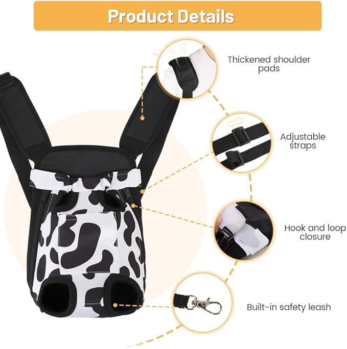 Inspack Dog Backpack Carrier/Cat Carrier, Adjustable Pet Front Carriers Travel - Image 6