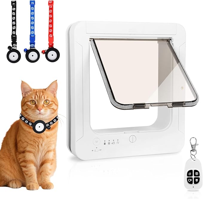 Smart Cat Door for Interior & Exterior, Flap Opening is 7.67’’ by 7'', RFID Cat by Unknown