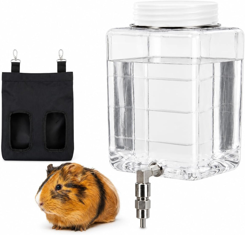 25.4 fl oz Rabbit Water Bottle with 2-Window Hay Bag