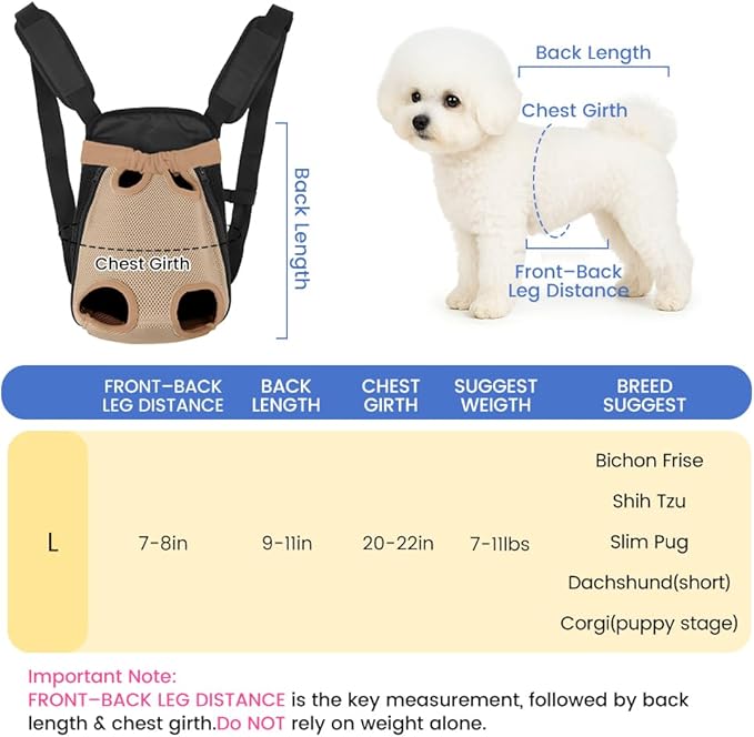 Dog Backpack Carrier, Thick Straps & Cushion, Pet Sling Front Backpacks - Image 2