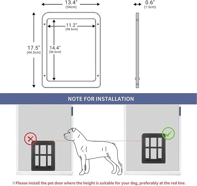 NAMSAN Dog Screen Door, Flap Opening 11.2 x 14.4 inches, Dog Door - Image 3