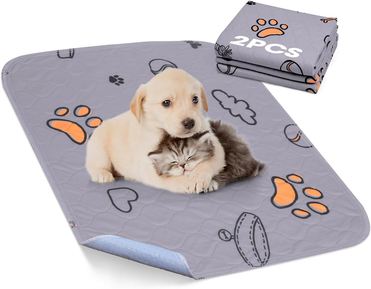 FURTIME Washable Pee Pads for Dogs, Super Absorbent, 2 Pack 18"x24" Purple