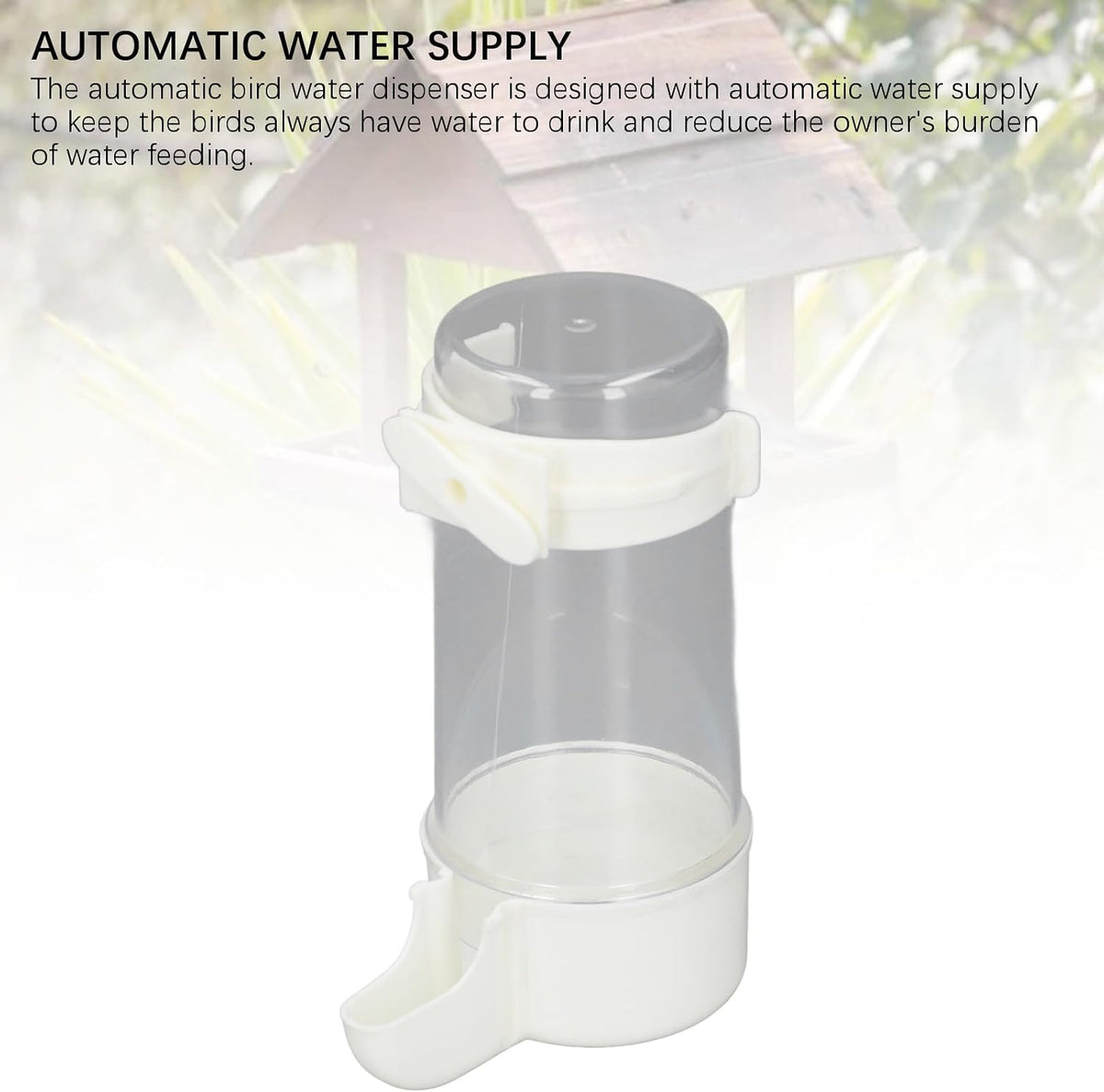 Plastic Bird Water Feeder, Spill-Proof Hanging Dispenser