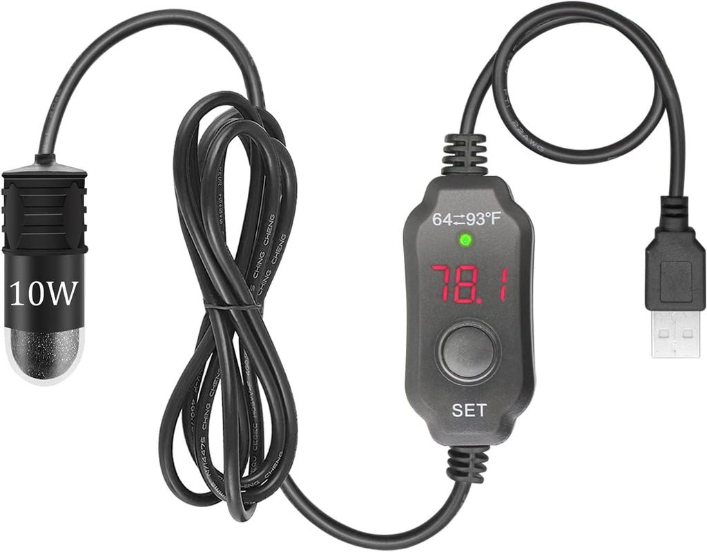 YOFOTHS Adjustable Mini Aquarium Heater, 50W for Tanks 5-10 Gallons