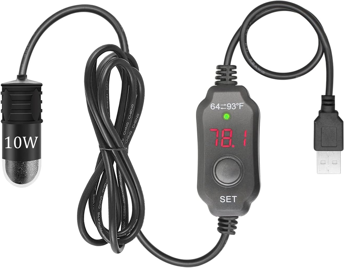 YOFOTHS Adjustable Mini Aquarium Heater, 50W for Tanks 5-10 Gallons
