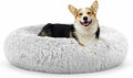 Original Calming Donut Dog and Cat Bed in Shag Fur, Dog Beds by Unknown