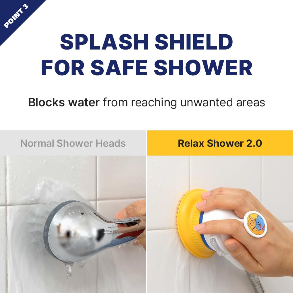 PETHROOM Shower Sprayer Attachment for Dogs & Cats with Massage Bath Brush