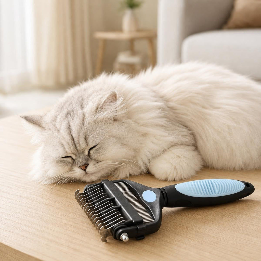 3-in-1 Pet Grooming Tool Dematting Comb Undercoat Rake Deshedding Brush