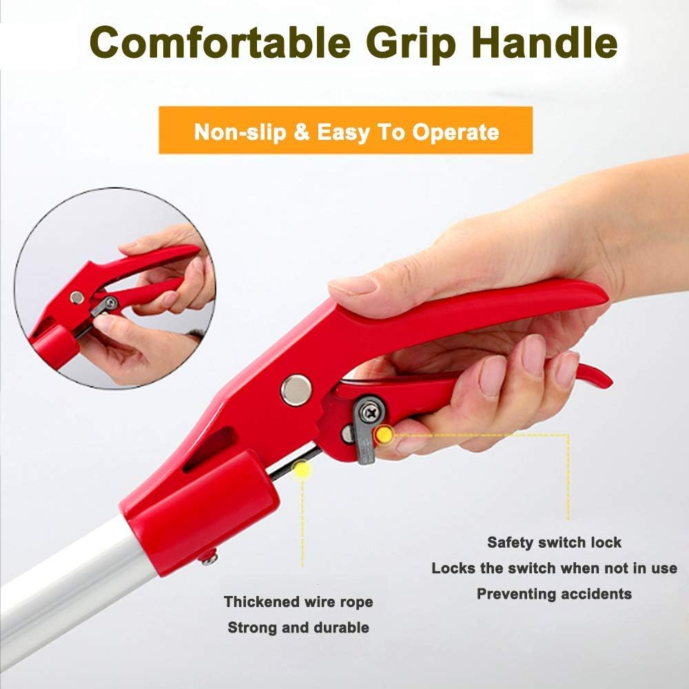 60in Snake Tongs Reptile Grabber Zigzag Wide Jaw Catcher Handling Tool Set