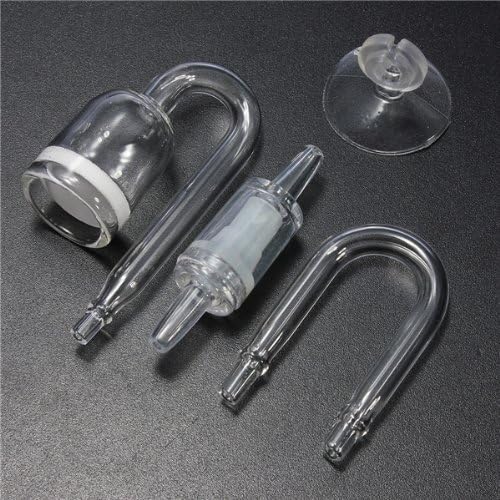 STARSIDE Aquarium CO2 Regulator,U Shape Aquarium CO2 Diffuser Check Glass Tube Suction Cup