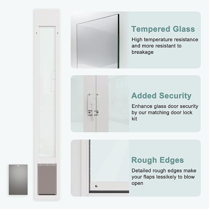 Sliding Glass Pet Door Insert, Easy Install Aluminum Doggy Door - Image 7