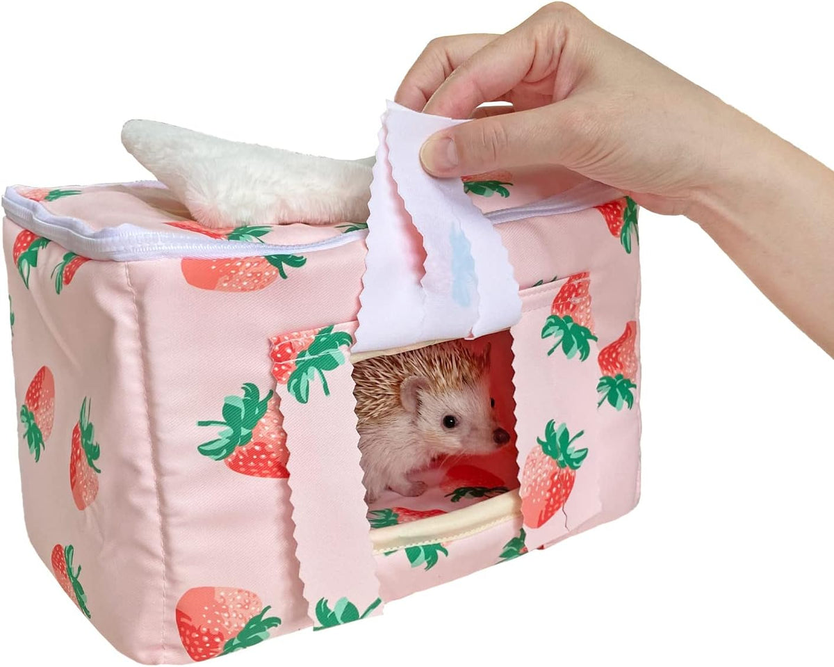 Handmade Portable Sleeping Bag Pouch House Hideout Cave Habitat for Hedgehog Bed Guinea Pig Ferret Squirrel Small Animal Bed Nest House Cage Forest Hidey Curtain (Green)