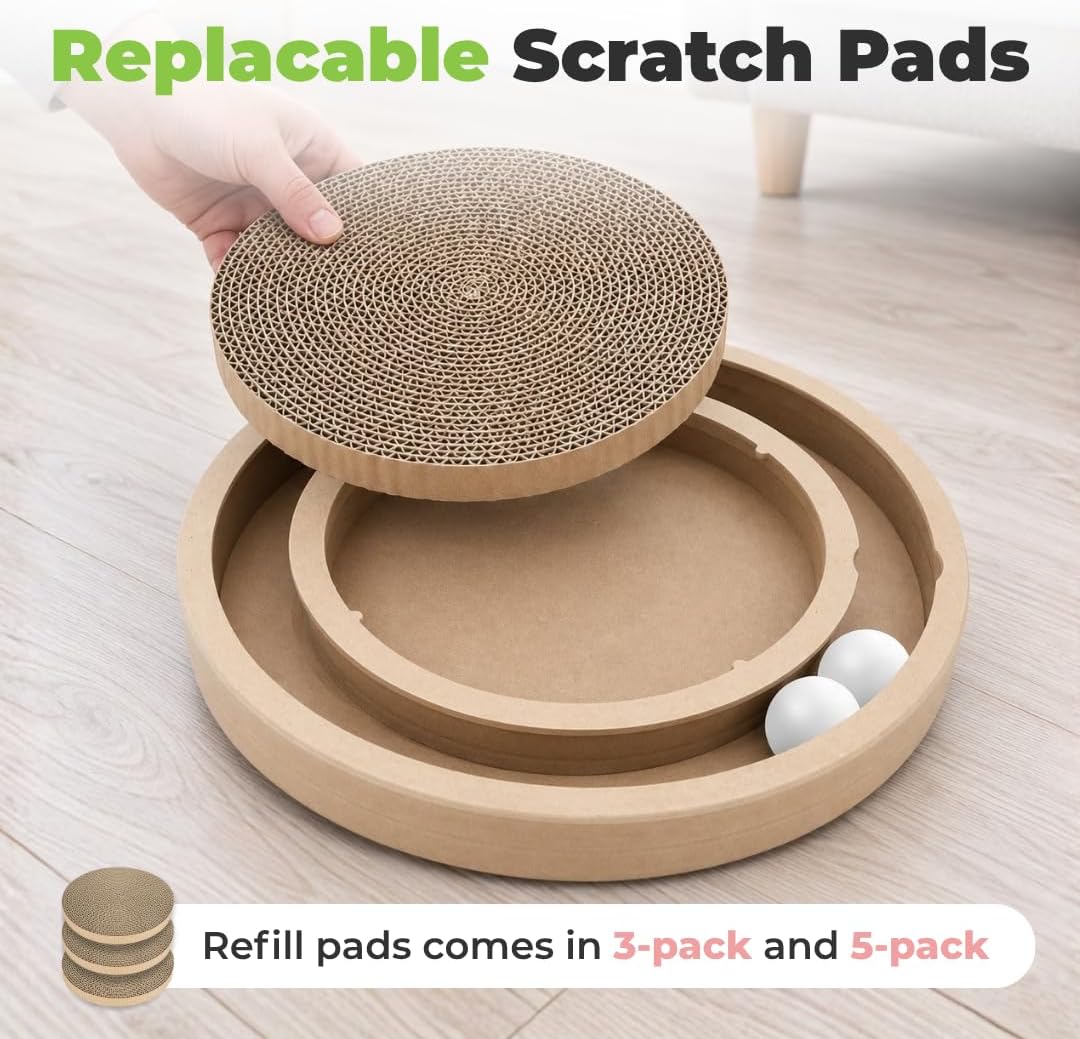 Catify Spin n' Scratch Interactive Cat Scratcher - Round