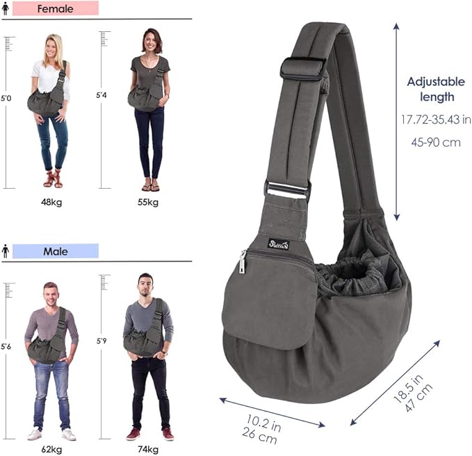 Lukovee Dog Sling Carrier, Hard Bottom Support & Adjustable Soft Padded - Image 7