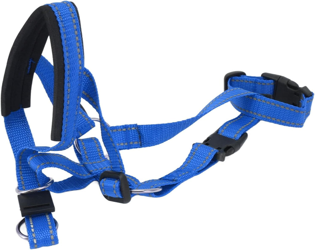Dog Head Collar, Soft Breathable No Pull Training Halter with Safety Strap for Outdoor Walks Large Dogs Nylon L 1 Pack