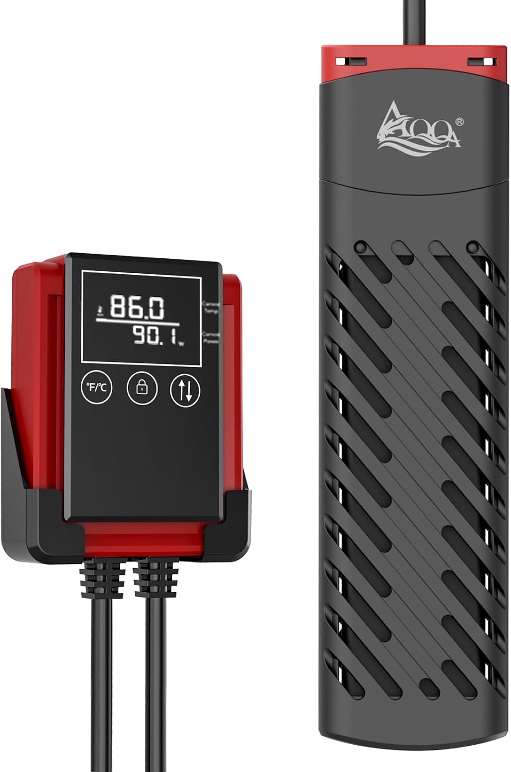 AQQA 800W Aquarium Heater PTC for Fish Tank 80-230 Gallon Submersible Thermostat Adjustable Temp Range 59-94℉ with Intelligent Overheat & Out-of-Water Auto Shut-Off Protection (800W for 80-230Gal)